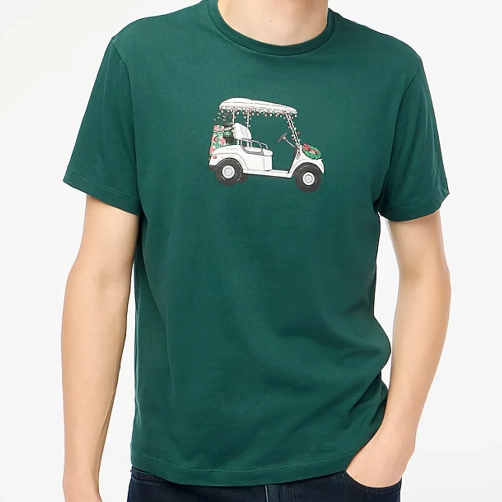 J. Crew Christmas golf cart T-shirt (men’s S) (NWT)